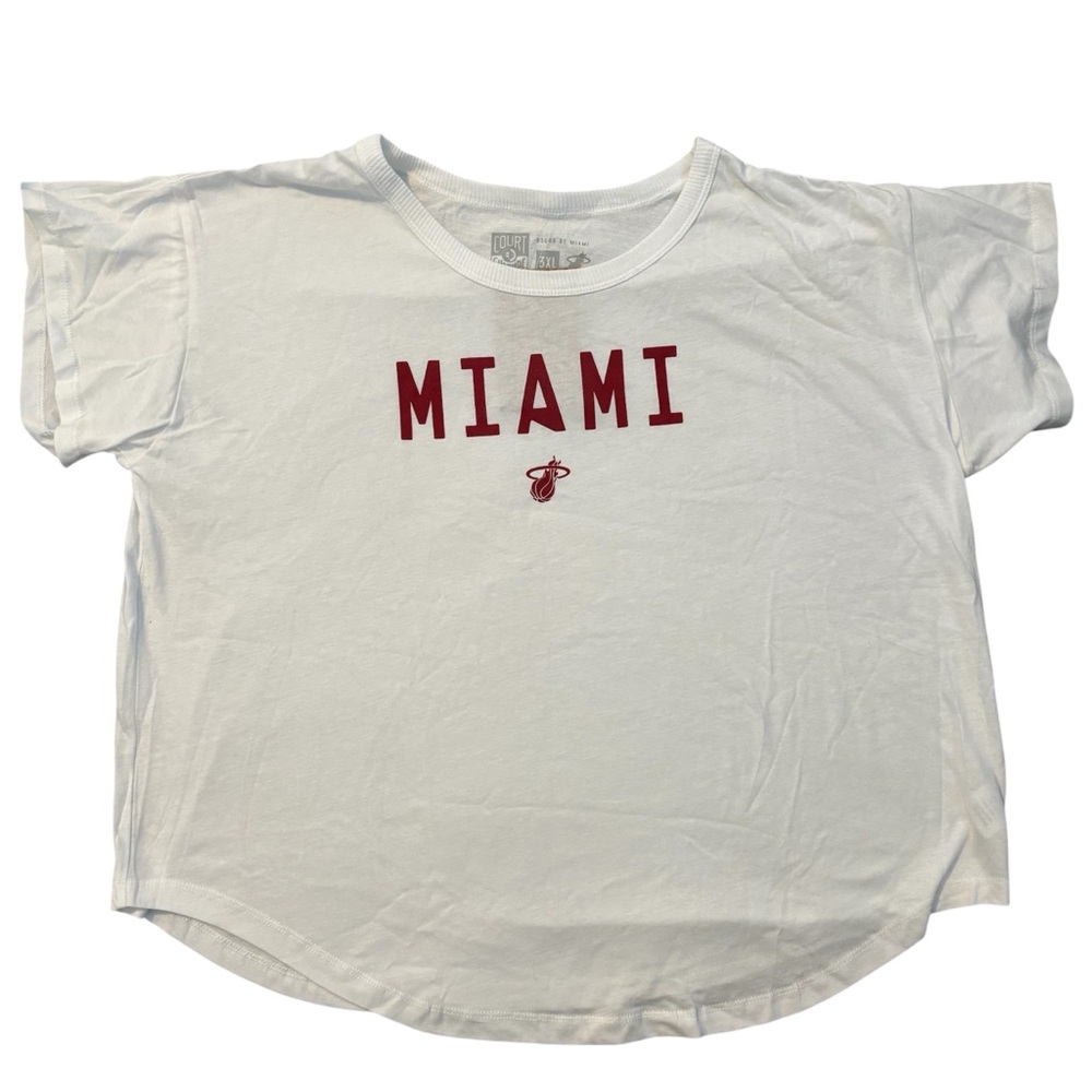 Miami Heat Women’s Cropped T Shirt Miami Grit Crop 3XL White NBA New